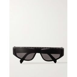 Alan Crystal-Embellished D-Frame Acetate Sunglasses