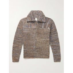 Ribbed Wool and Cotton-Blend Zip-Up Cardigan