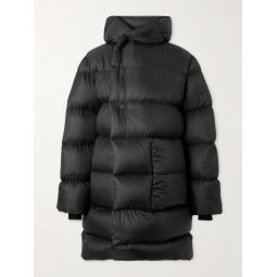 Oversized Quilted Nylon Hooded Down Jacket