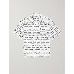 Convertible-Collar Logo-Print Cotton-Poplin Shirt