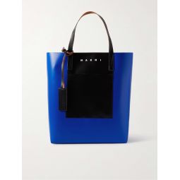 North/South Colour-Block Leather-Trimmed Shell Tote Bag