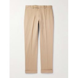 Straight-Leg Cotton-Blend Twill Suit Trousers