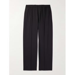Straight-Leg Pleated Ripstop Trousers