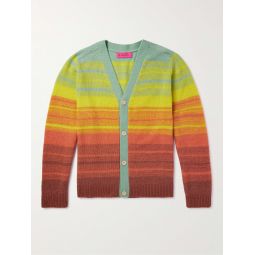 Striped Cashmere and Cotton-Blend Cardigan
