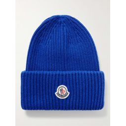 Logo-Appliqued Ribbed Virgin Wool and Cashmere-Blend Beanie