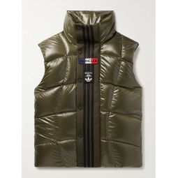 + adidas Originals Bozon Tech Jersey-Trimmed Quilted Glossed-Shell Down Gilet