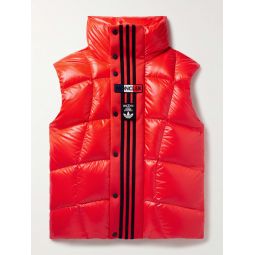 + adidas Originals Bozon Tech Jersey-Trimmed Quilted Glossed-Shell Down Gilet