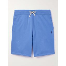 Straight-Leg Logo-Embroidered Cotton-Blend Jersey Drawstring Shorts
