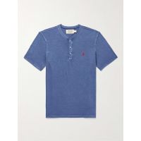 Logo-Embroidered Cotton-Jersey Henley T-Shirt