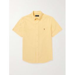 Button-Down Collar Logo-Embroidered Cotton Oxford Shirt