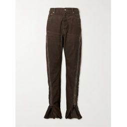 Bolan Banana Slim-Fit Flared Zip-Embellished Cotton-Corduroy Trousers