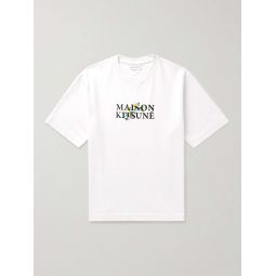 Embroidered Logo-Print Cotton-Jersey T-Shirt