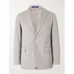 Slim-Fit Logo-Emboidered Cotton-Blend Twill Suit Jacket