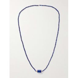 14-Karat Gold, Lapis Lazuli and Glass Beaded Necklace