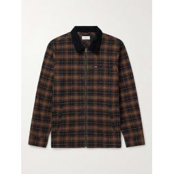Ryan Corduroy-Trimmed Checked Cotton-Flannel Jacket