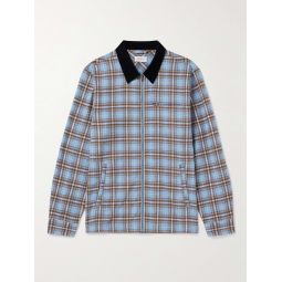 Ryan Corduroy-Trimmed Checked Cotton-Flannel Jacket