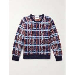 Checked Merino Wool-Blend Sweater