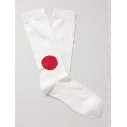 Intarsia-Knit Cotton-Blend Socks