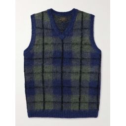 Checked Knitted Sweater Vest