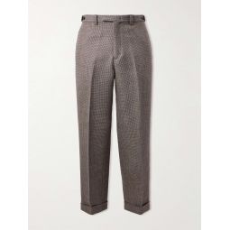 Straight-Leg Checked Wool Suit Trousers