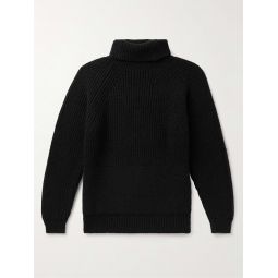 Ribbed Merino Wool and Cashmere-Blend Rollneck Sweater