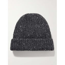 Ribbed Donegal Merino Wool and Cashmere-Blend Beanie