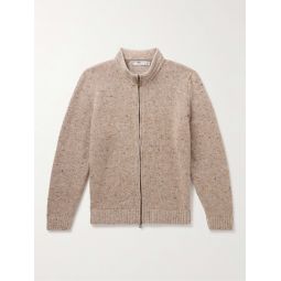 Donegal Merino Wool and Cashmere-Blend Zip-Up Cardigan