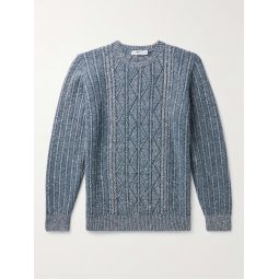 Aran-Knit Merino Wool and Cashmere-Blend Sweater