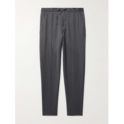 Tapered Wool Drawstring Trousers