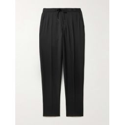 Tapered Wool Drawstring Trousers