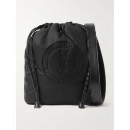 Rive Gauche Logo-Debossed Padded Nylon Bucket Bag
