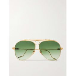 + Diamond Cross Ranch Aviator-Style Gold-Tone Sunglasses