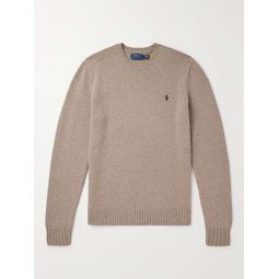 Logo-Embroidered Wool and Cashmere-Blend Sweater