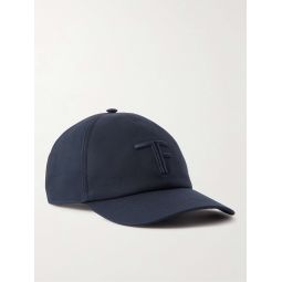 Leather-Trimmed Logo-Embroidered Cotton-Twill Baseball Cap