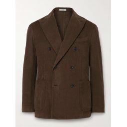 Double-Breasted Stretch Cotton and Modal-Blend Corduroy Suit Jacket