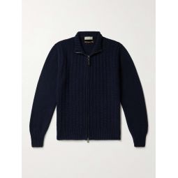 Slim-Fit Wool-Blend Zip-Up Sweater