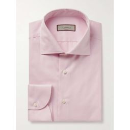 Slim-Fit Cutaway-Collar Cotton-Twill Shirt