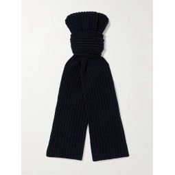 Ribbed Merino Wool and Cashmere-Blend Scarf