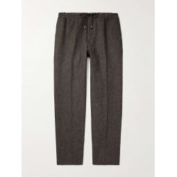 Straight-Leg Pleated Wool-Blend Flannel Suit Trousers