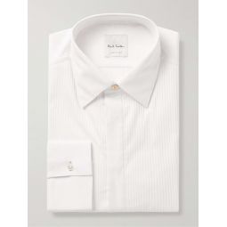 Pleated Bib-Front Cotton-Poplin Tuxedo Shirt