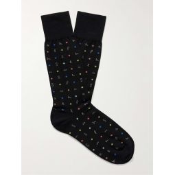 Cole Jacquard-Knit Cotton-Blend Socks