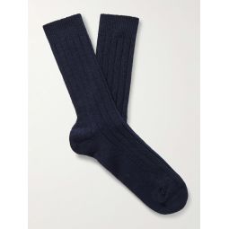 Ribbed Cashmere-Blend Socks