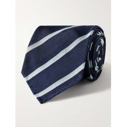 7cm Striped Silk-Twill Tie