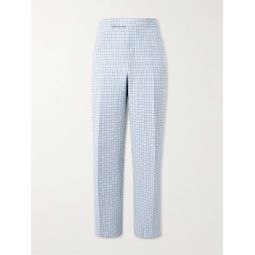 Straight-Leg Checked Cotton-Blend Crepe Trousers