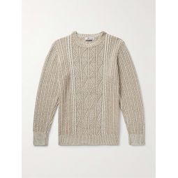 Aran Cable-Knit Linen Sweater