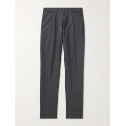 Drew Tapered Pleated Virgin Wool Trousers