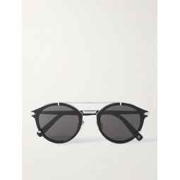 DiorBlackSuit RI Round-Frame Acetate and Silver-Tone Sunglasses