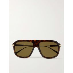 Aviator-Style Tortoiseshell Acetate and Gold-Tone Sunglasses