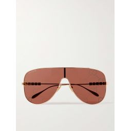 Aviator-Style Rose Gold-Tone Sunglasses