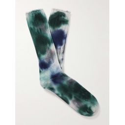 Scatter Dye Tie-Dyed Ribbed Cotton-Blend Socks